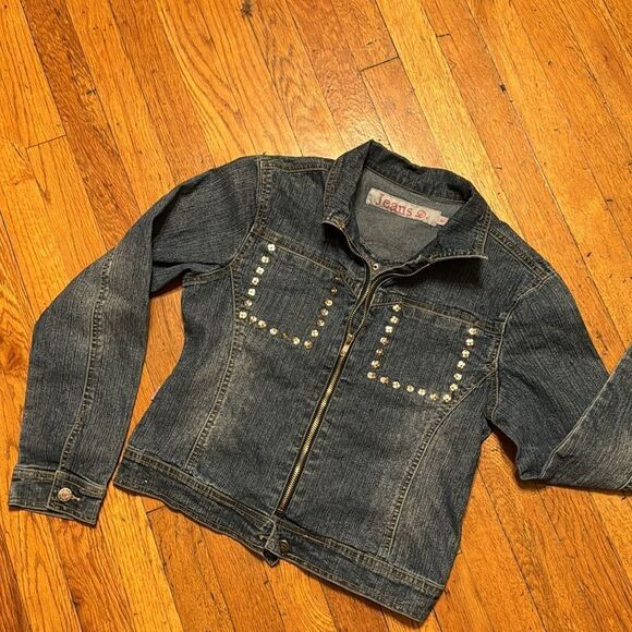 jeans d studded denim jacket - Picture 1 of 6